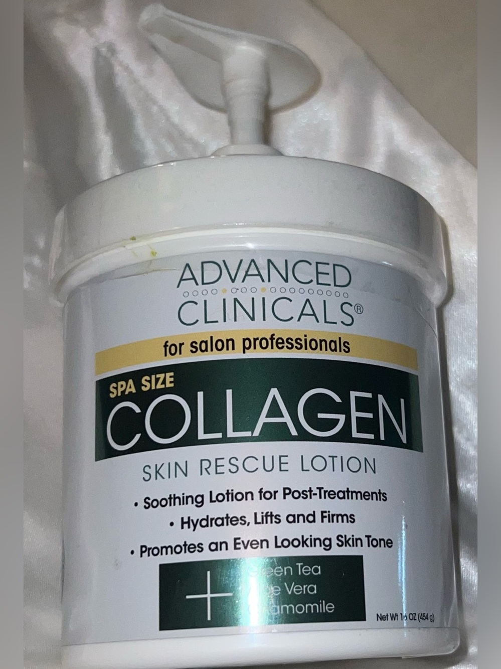 Advanced Clinicals Spa Size Collagen Skin Rescue Lotion 16 Oz (454g) Sealed